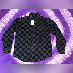 Checker pattern forever 21 button up long sleeve